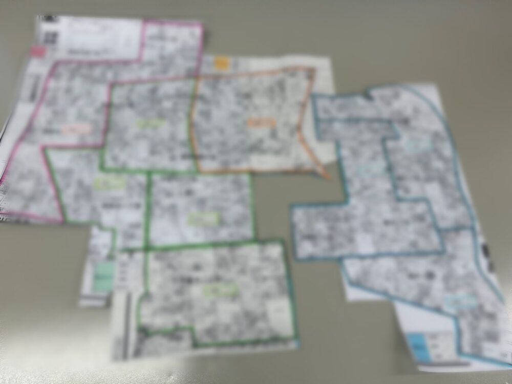 繋ぎ合わせた地図の電子化